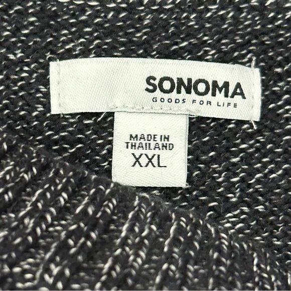 Sonoma NWOT Black White Marled Crewneck Sweater XXL - Picture 3 of 9
